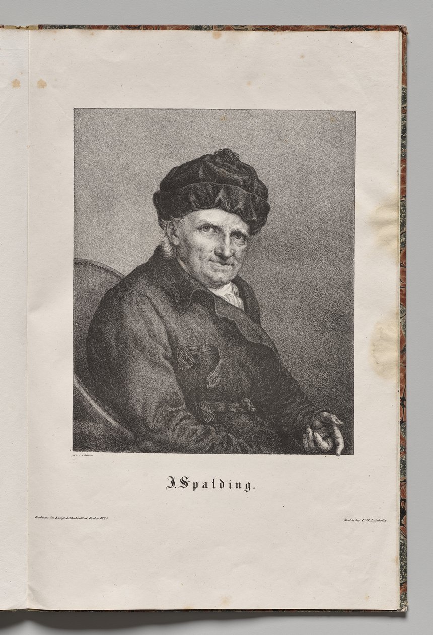 Tysklands berømte forfattere: Portræt af Johann Joachim Spalding af Gustav Karl Friedrich Luderitz