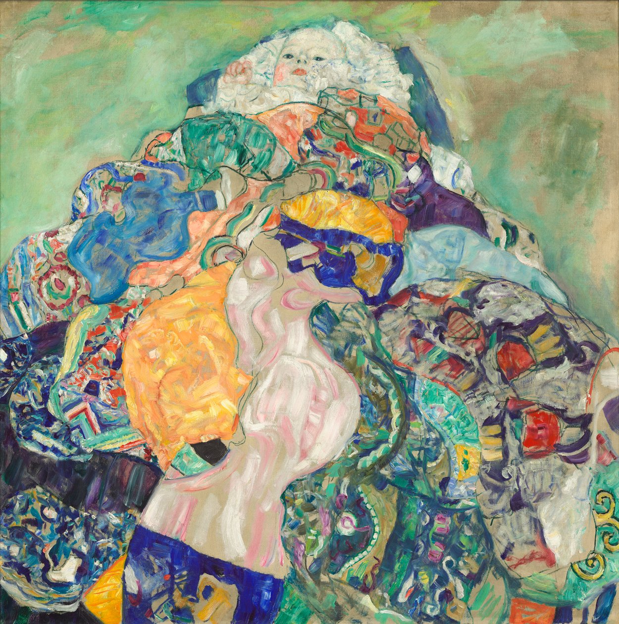 Baby (Vugge), 1917-18 af Gustav Klimt