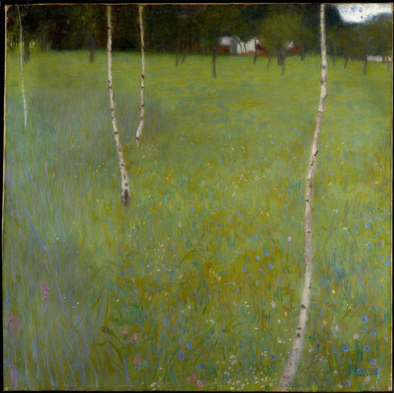 Bondegård med birkes (unge birkes) af Gustav Klimt