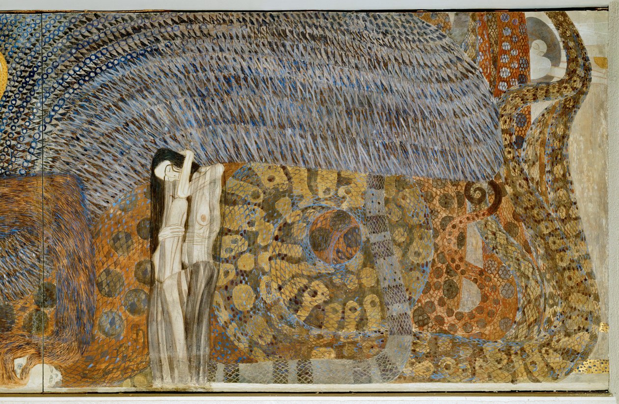 Beethovenfrieze, personificering af gnavende sorg af Gustav Klimt