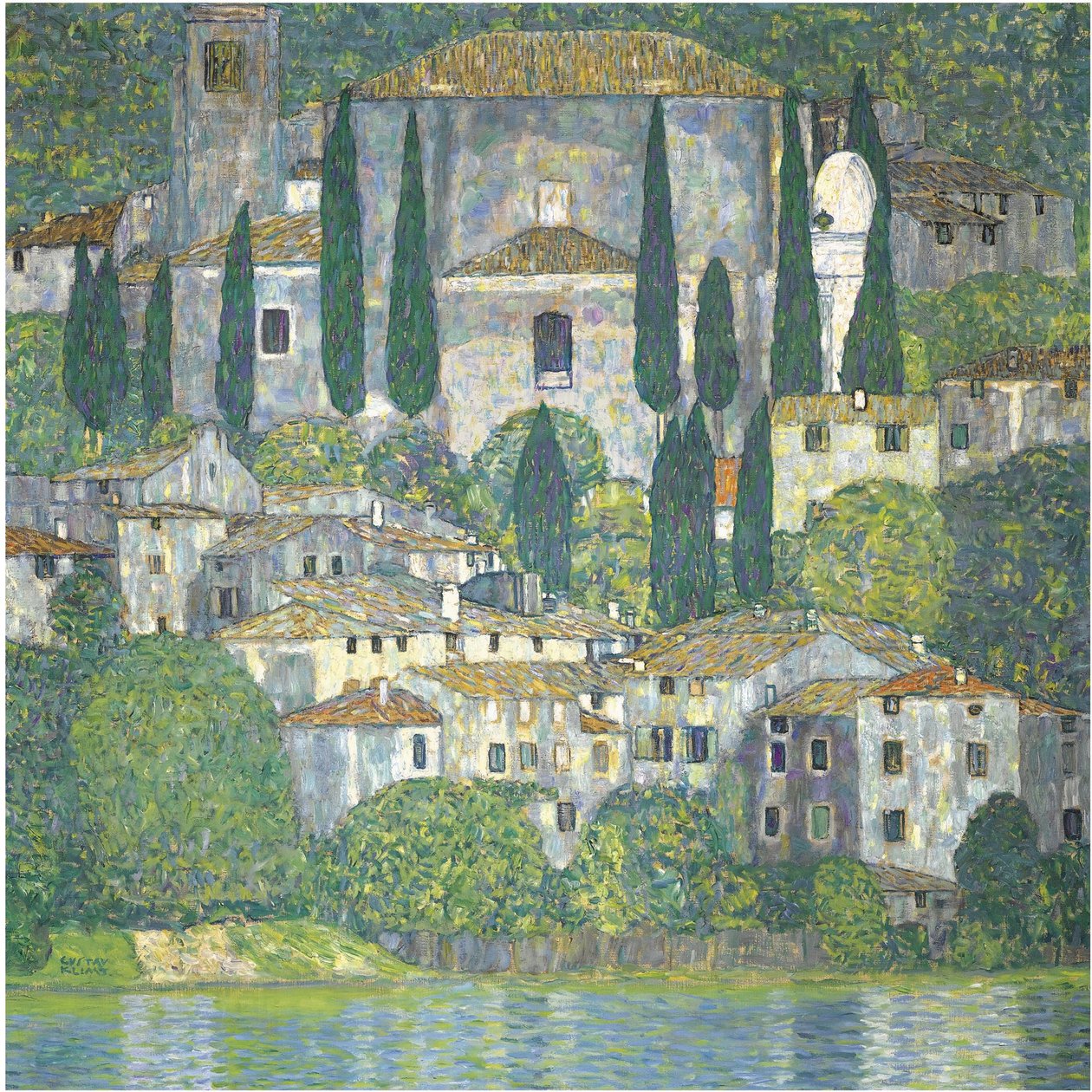Kirke i Cassone Landskab med Cypresser, 1913 af Gustav Klimt