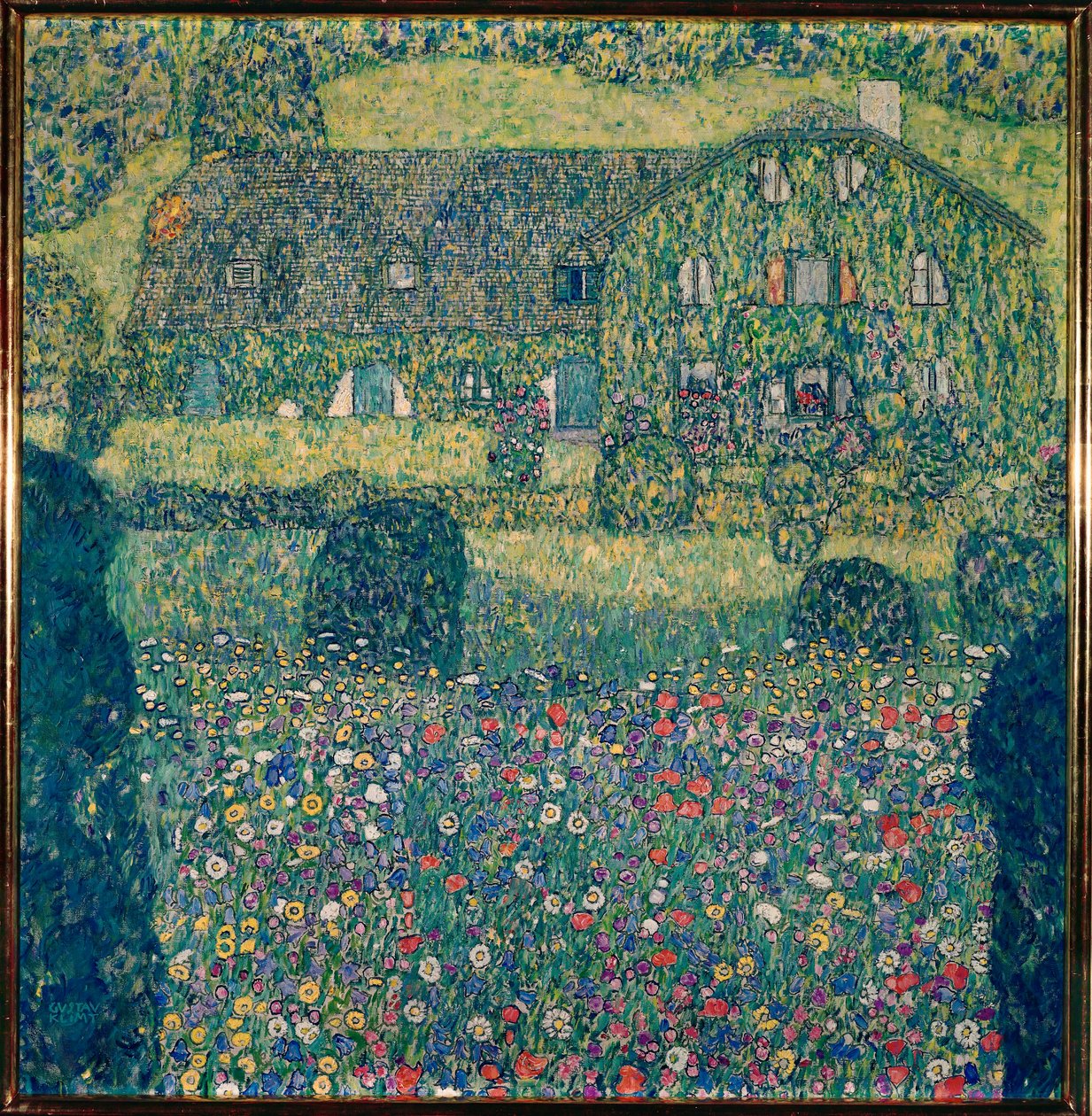 Landhus ved Attersee-søen (Landhaus am Attersee), Oberösterreich af Gustav Klimt