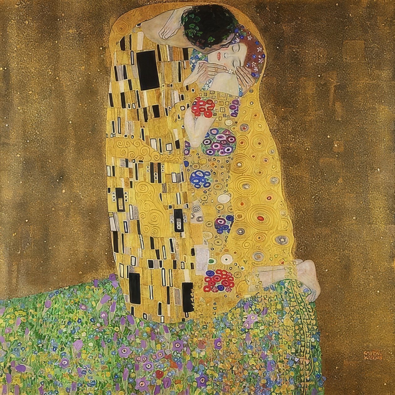 Kysset. 1907/08 af Gustav Klimt