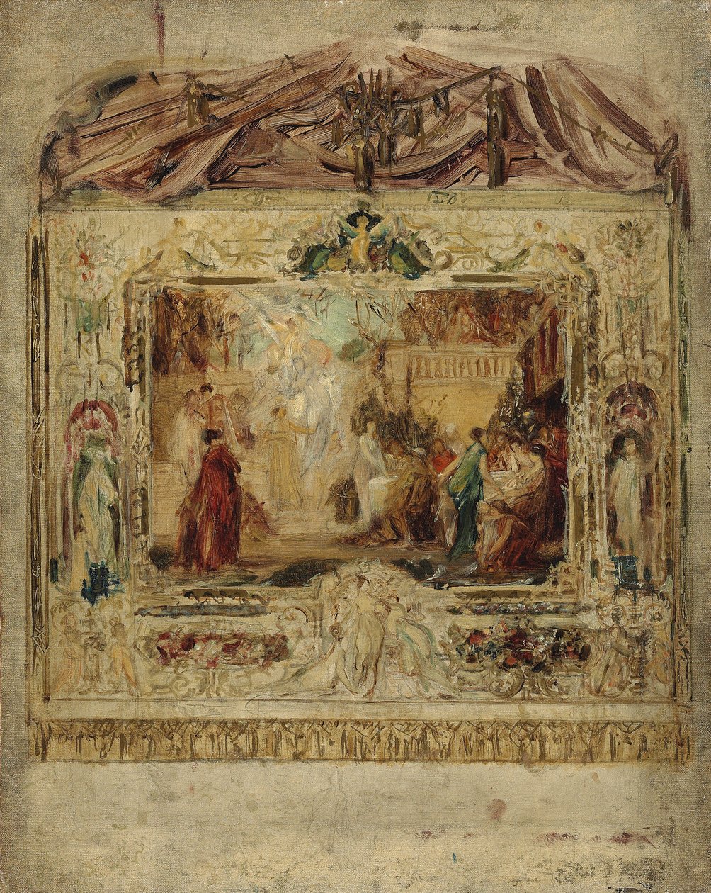 Design for a Theatre Curtain, ca. 1883-85 (olie på lærred) af Gustav Klimt