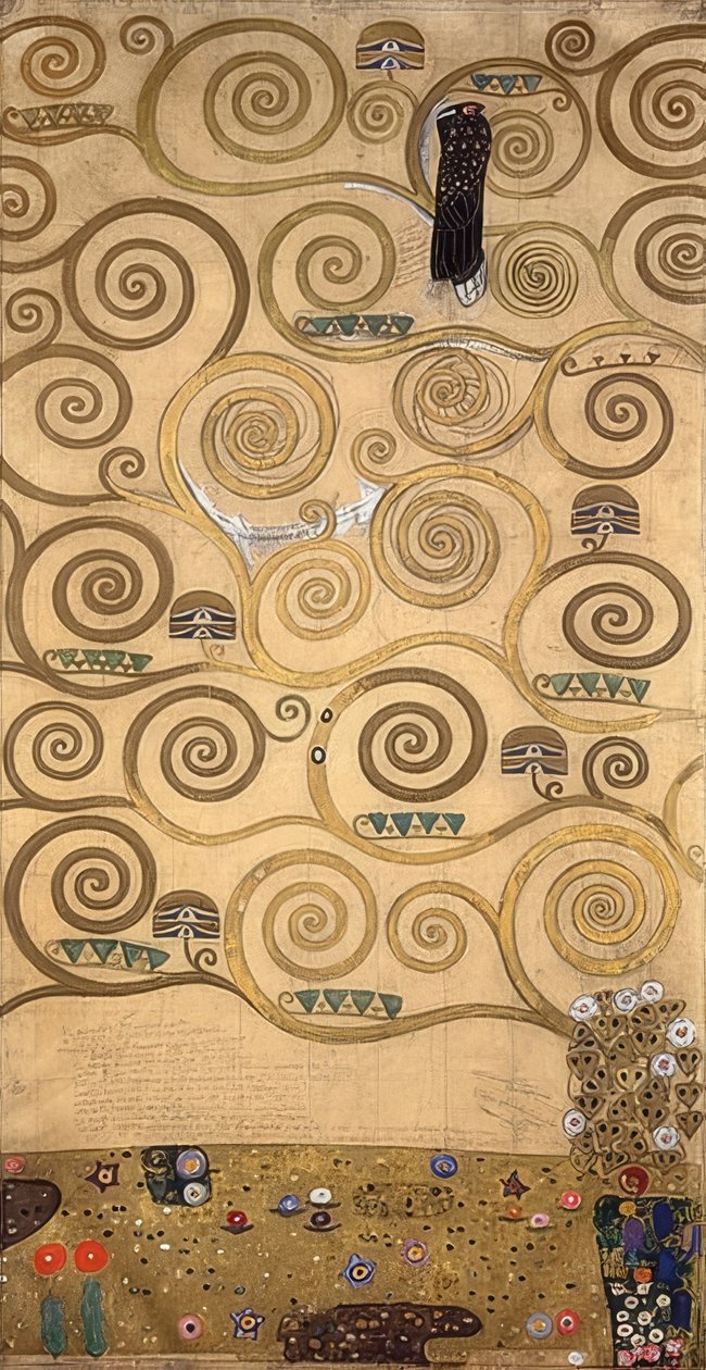 Design til stoclet-frisen. Detalje. 1905/09 af Gustav Klimt