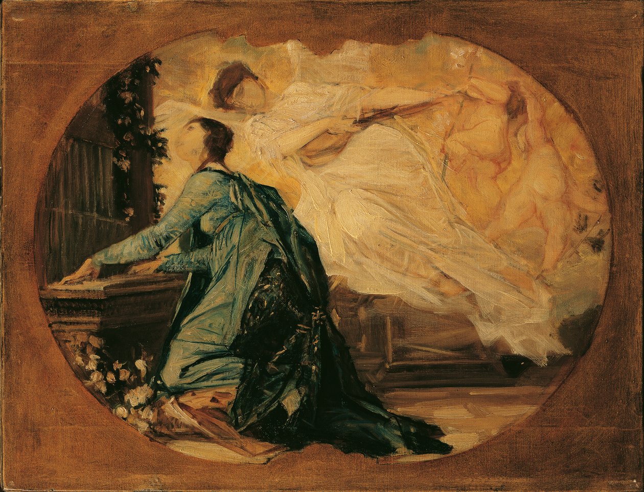 Udkast til Allegory of Music (organist) af Gustav Klimt