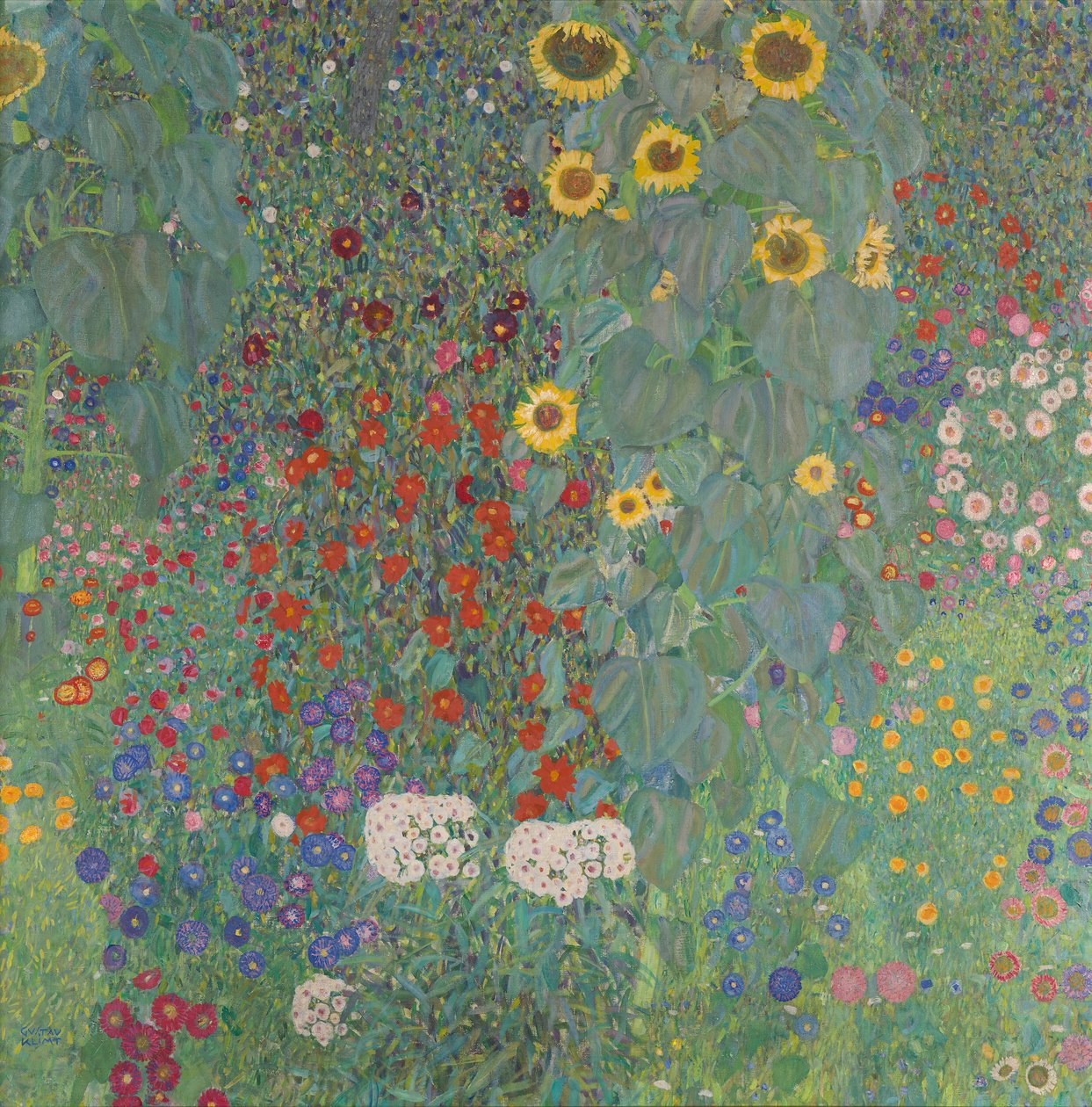 Gårdhave med solsikker af Gustav Klimt