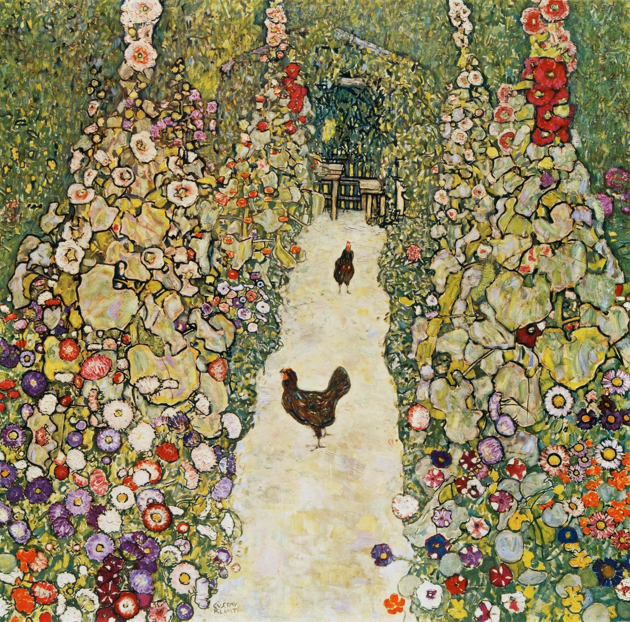 Havestien med høns af Gustav Klimt