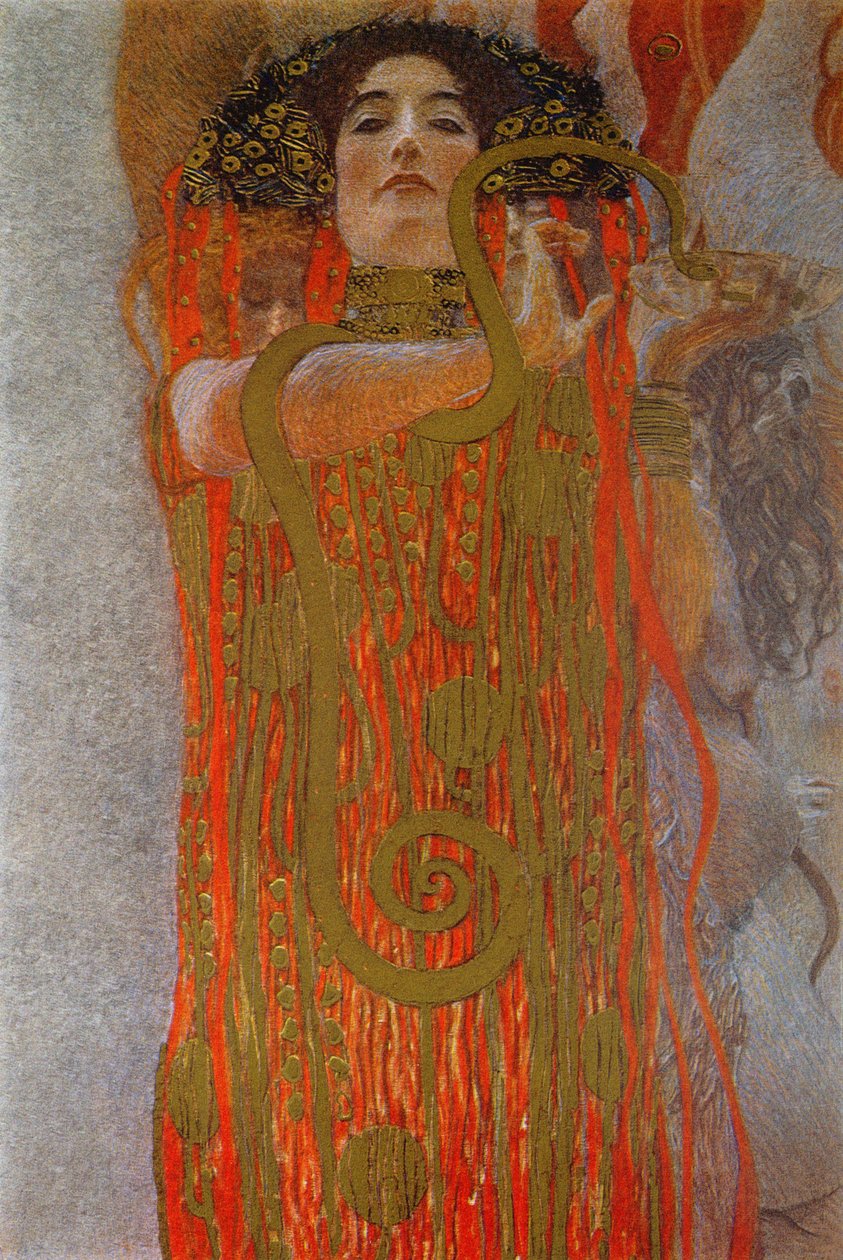 Hygieia, 1900-7 (detalje fra Medicine) af Gustav Klimt