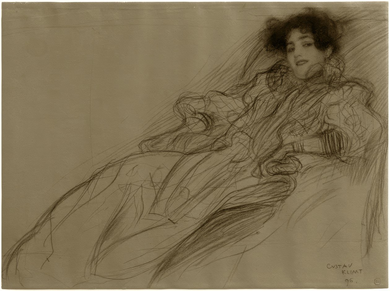 Ung dame i lænestolen af Gustav Klimt
