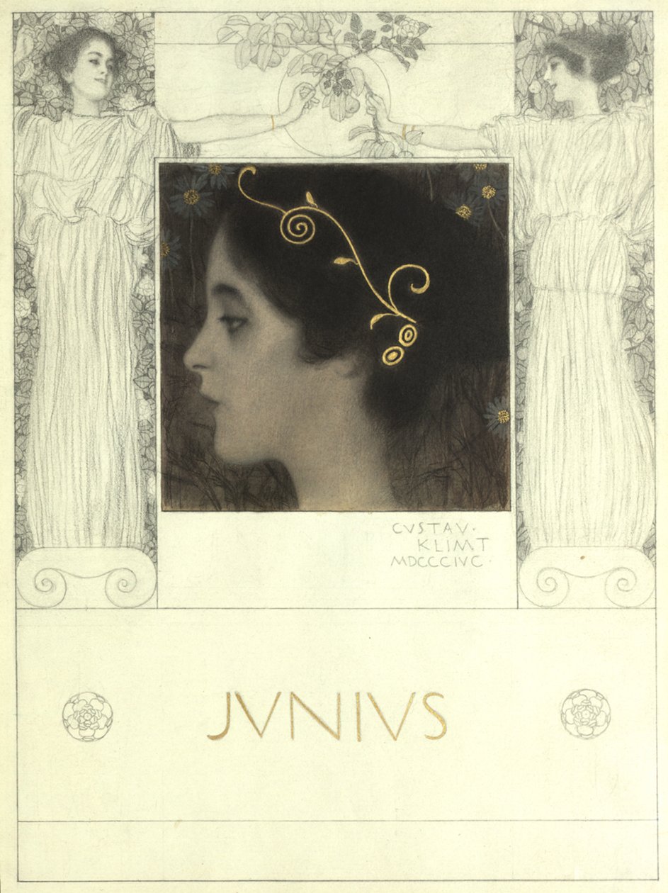 »Junius« (Forlæg til: Gerlach  Schenk, Allegorien N.F. nr. 53) af Gustav Klimt