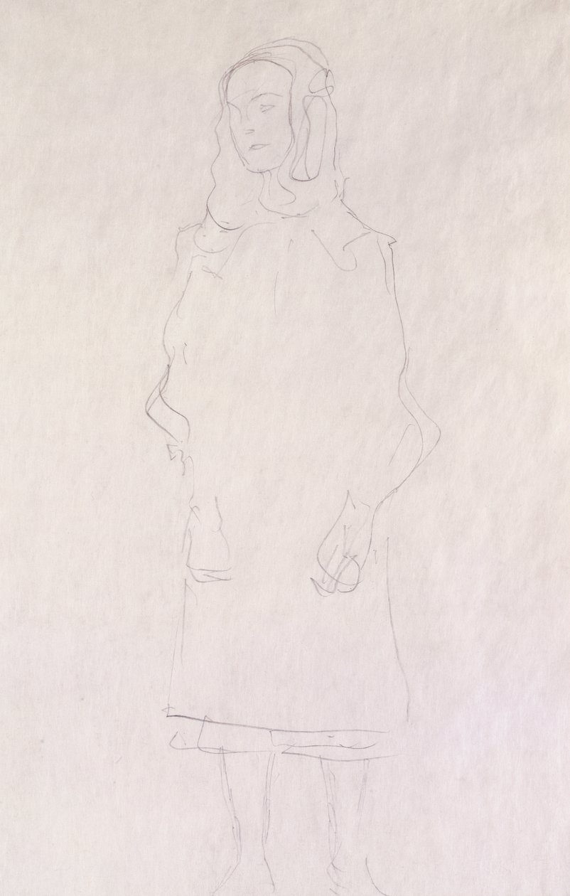 Mada Primavesi, ca. 1925 (blyant på glitrende japansk papir) af Gustav Klimt