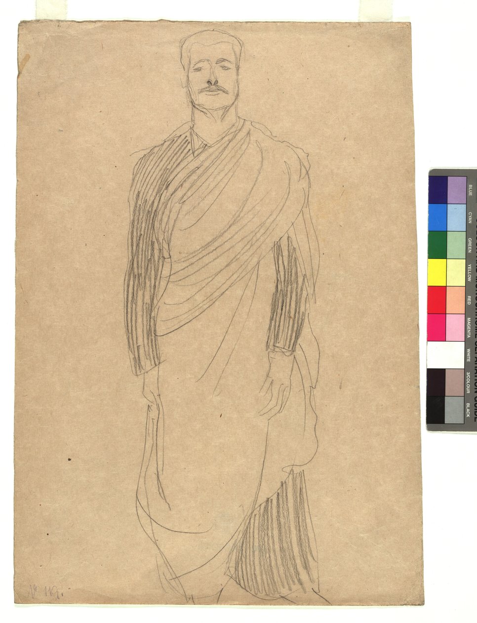 Mann in drapiertem Kostüm af Gustav Klimt