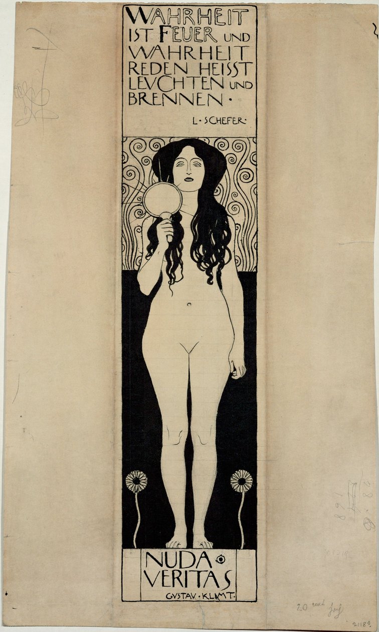 Nuda Veritas, studie til et senere oliemaleri af Gustav Klimt