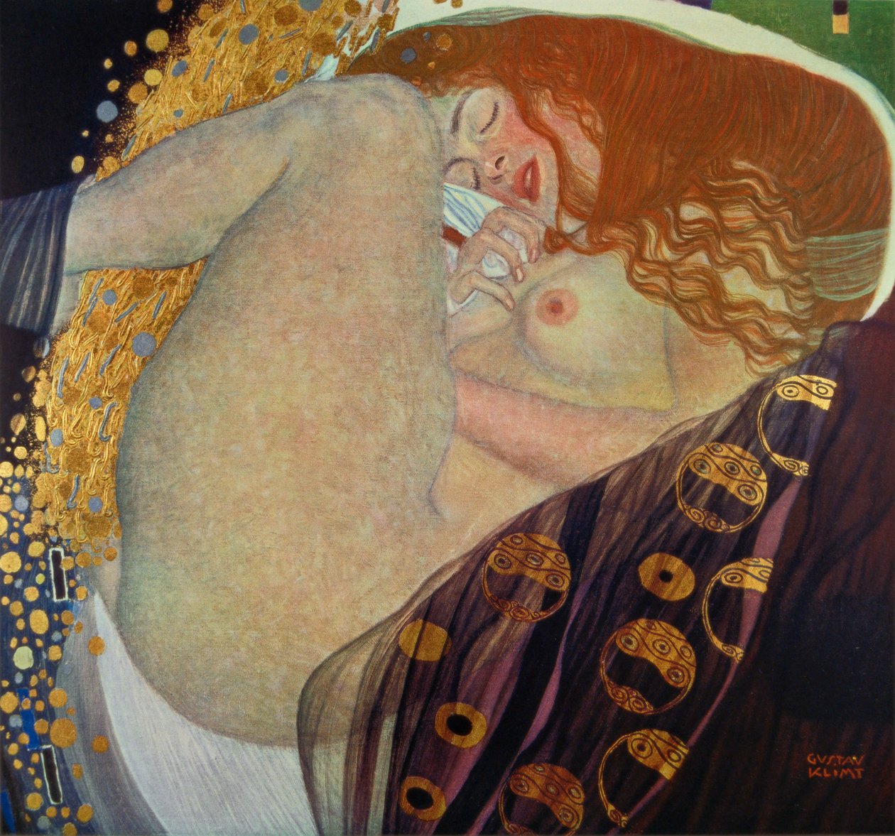 Fotogravure efter maleriet Danae af Gustav Klimt