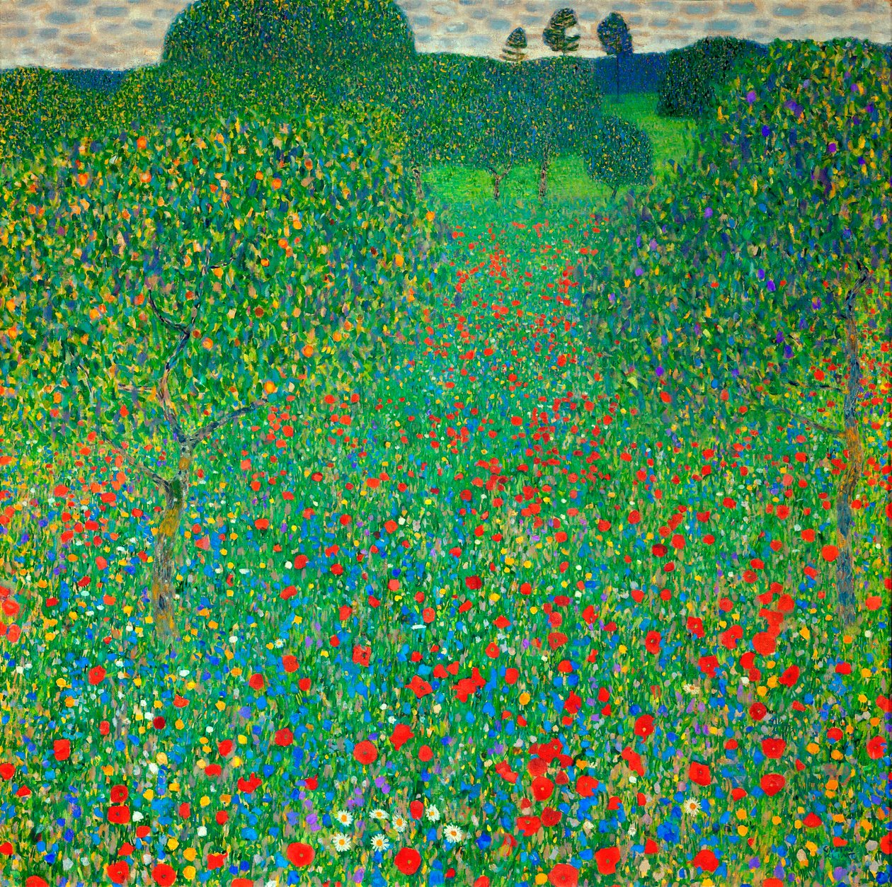 Valmuemark, 1907 af Gustav Klimt