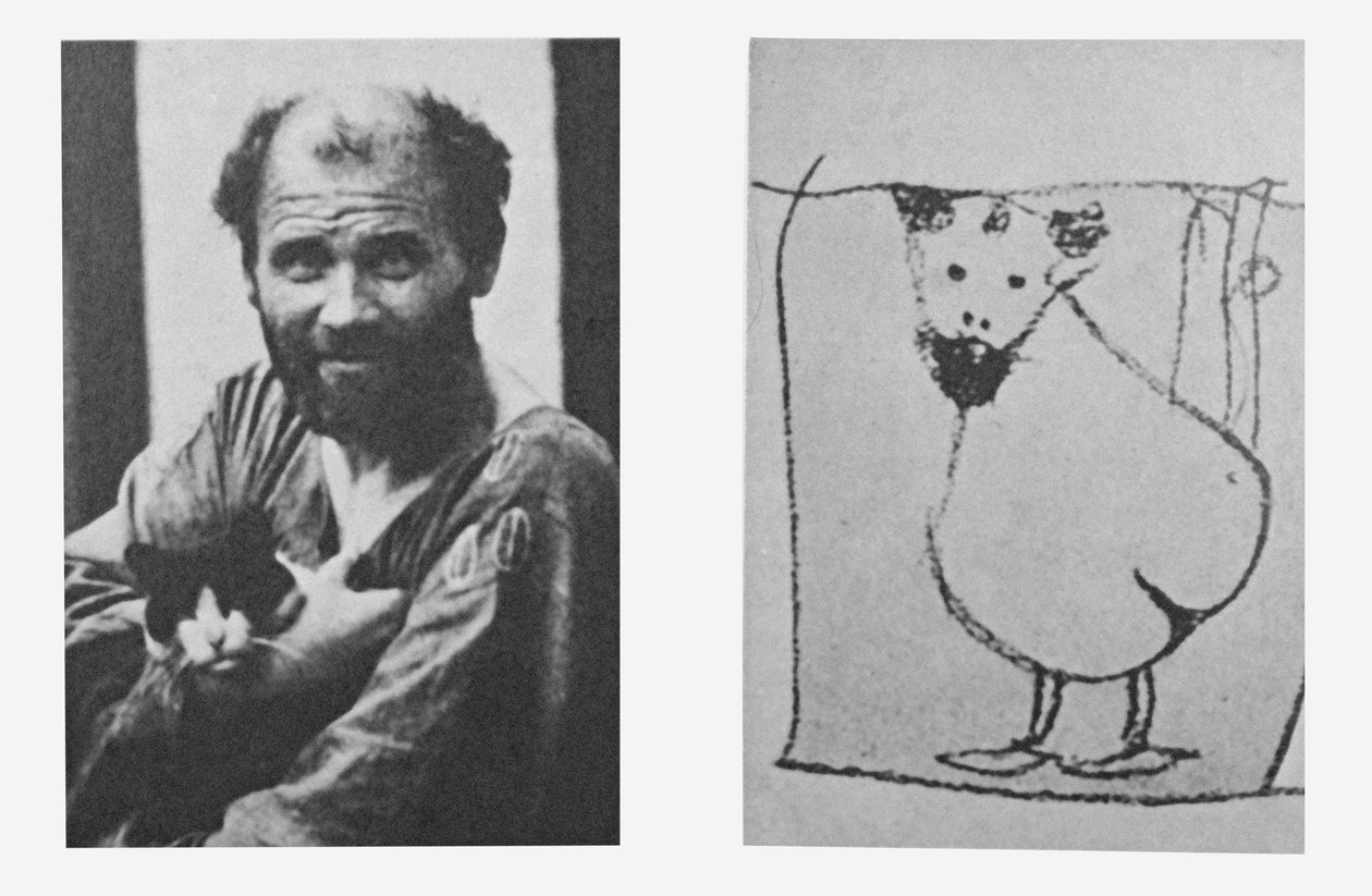 Selvportræt som genitalier, ca. 1915 (litografi) af Gustav Klimt