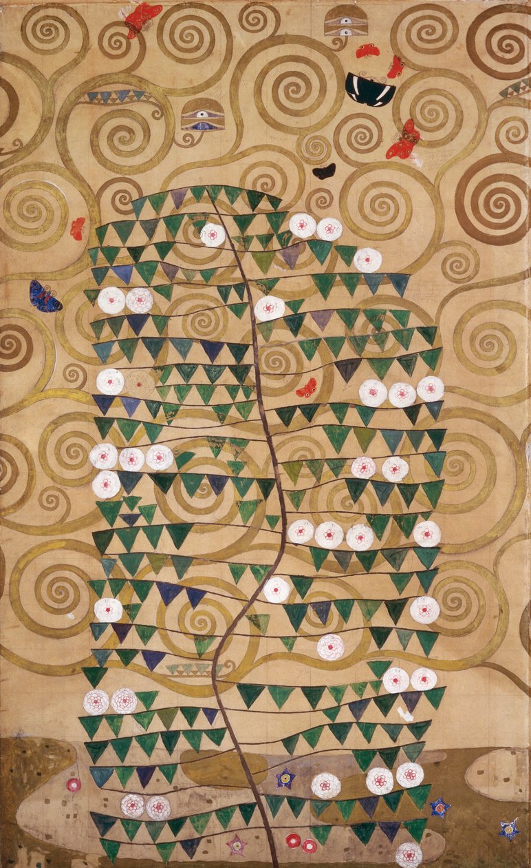 Skitser til frisen til Palais Stoclet i Bruxelles, Belgien (akvarel og blyant på papir) af Gustav Klimt