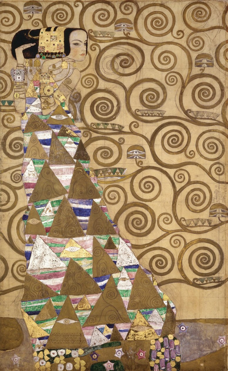 Skitser til frisen til Palais Stoclet i Bruxelles, Belgien (akvarel og blyant på papir) af Gustav Klimt