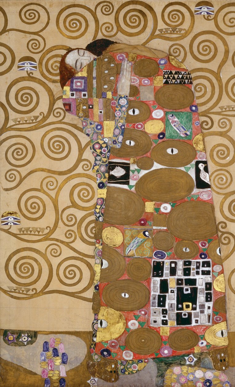 Skitser til frisen i Palais Stoclet i Bruxelles, Belgien (akvarel og blyant) af Gustav Klimt