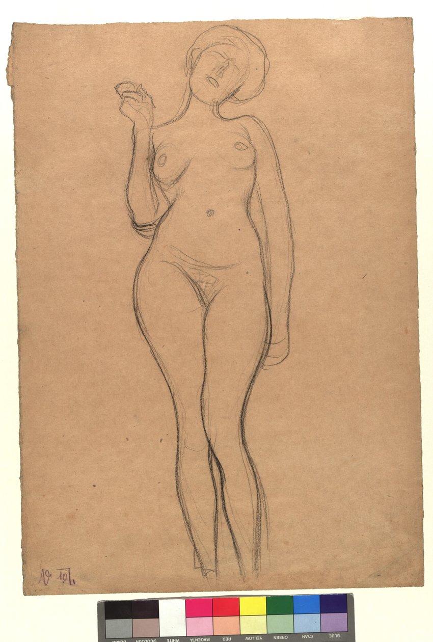 Stehender weiblicher Akt af Gustav Klimt