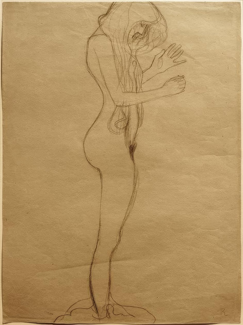 Studie til poesi i Beethoven-frisen af Gustav Klimt