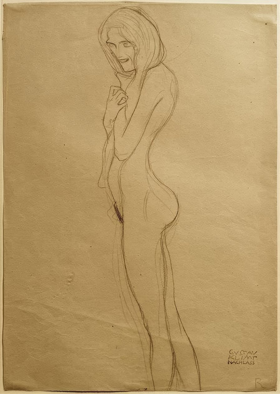Studer for venstre gorgon i Beethoven-frisen af Gustav Klimt