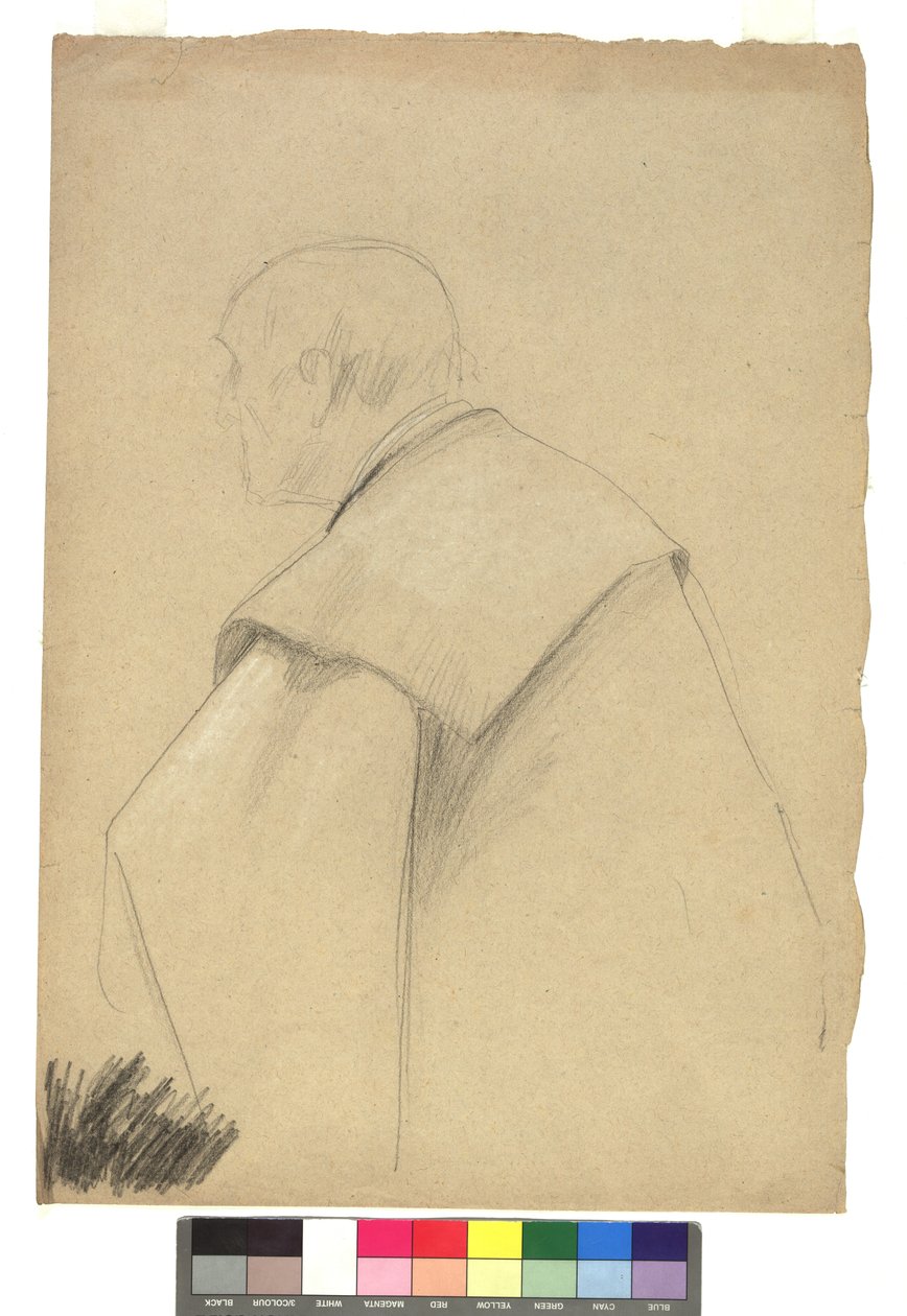 Studie af en gammel mand i kappe af Gustav Klimt