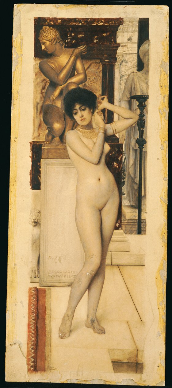 Studie til "Allegory of Sculpture, 1890 af Gustav Klimt