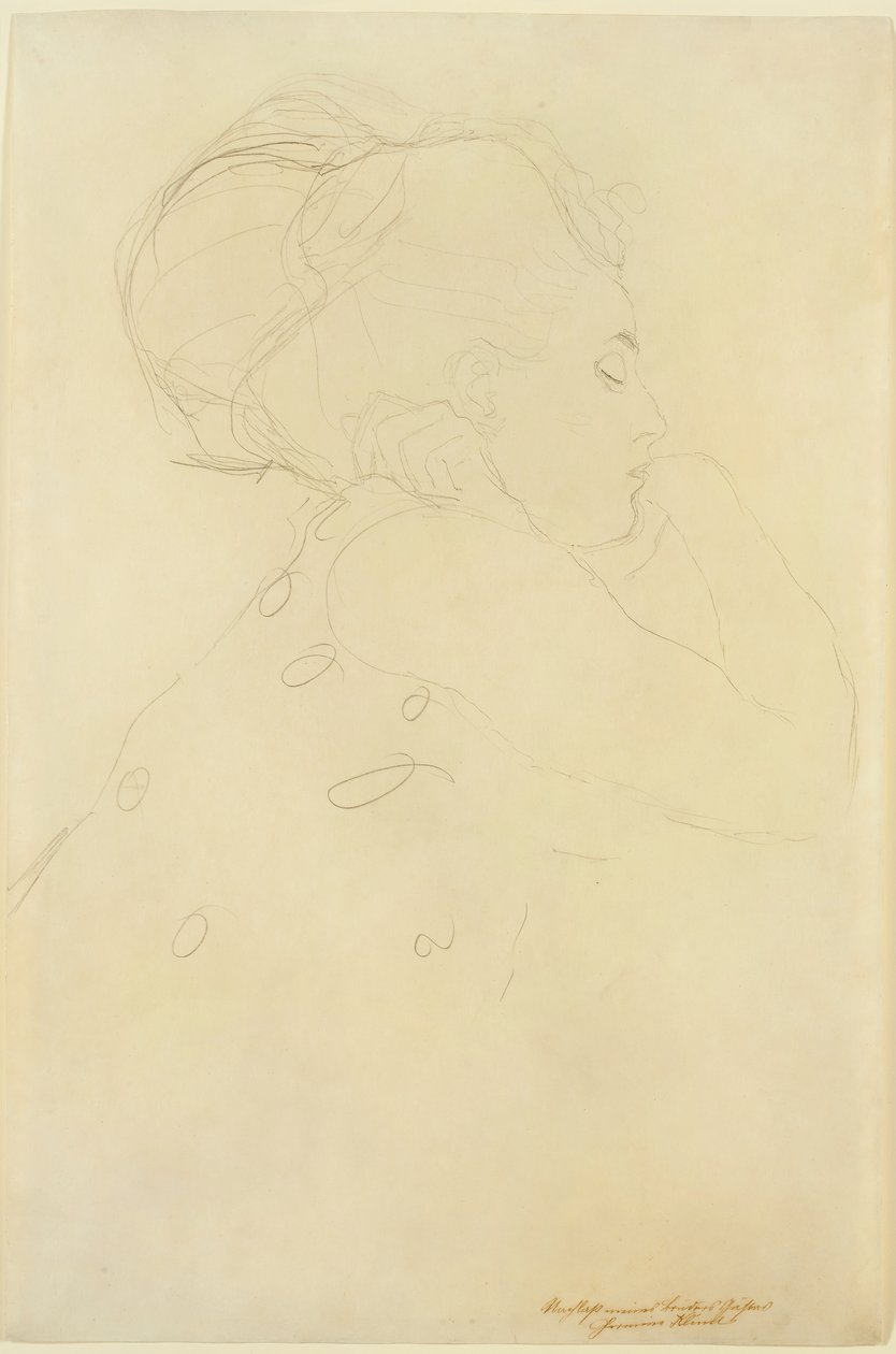 Studie til "The Bride", ca. 1917-18 (blyant på papir) af Gustav Klimt