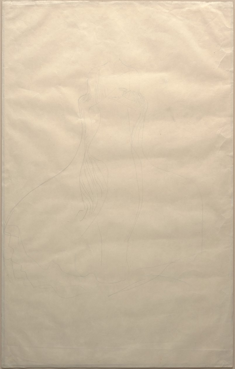 Studie til Adele Bloch-Bauers kjole, ca. 1903 (blyant på papir) af Gustav Klimt