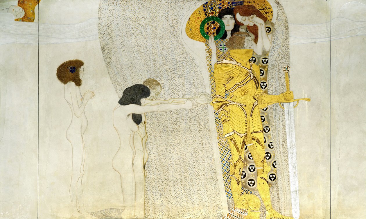 Beethoven-frisen, Detalje: Knight in Shining Armor, 1902 af Gustav Klimt