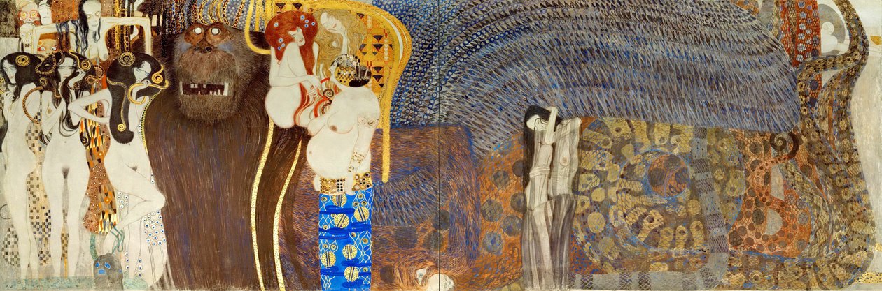 Beethoven-frisen, Detail: The Hostile Forces, 1902 af Gustav Klimt