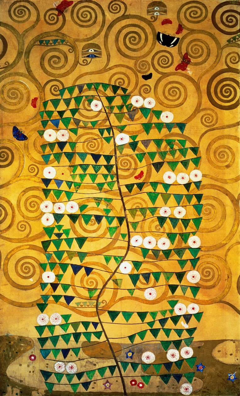 Stoclet-frisen, Detalje: Livets træ, 1905-1909 af Gustav Klimt