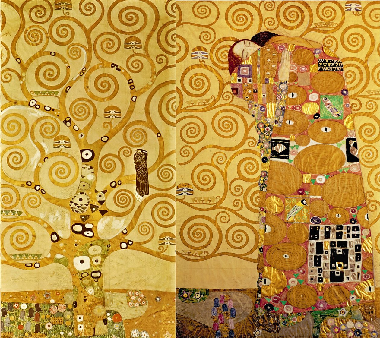 Stoclet-frisen, detalje: Livets træ, ca. 1905-09 (tempera på karton) af Gustav Klimt