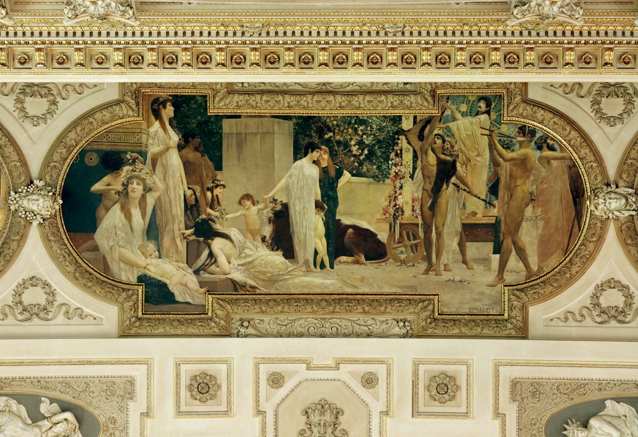 Wien Burgtheater (Hofteater), loftsfresko, detalje af Gustav Klimt