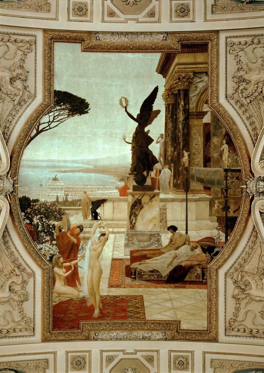 Wien Burgtheater (Hofteater), trappeopgang (til venstre): Antikt teater i Taormina af Gustav Klimt