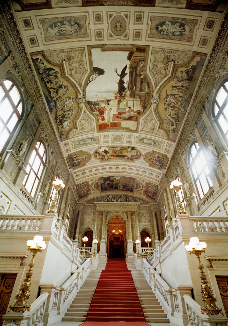 Wien Burgtheater (Hofteater), trappeopgang (til venstre): Teater i Taormina af Gustav Klimt