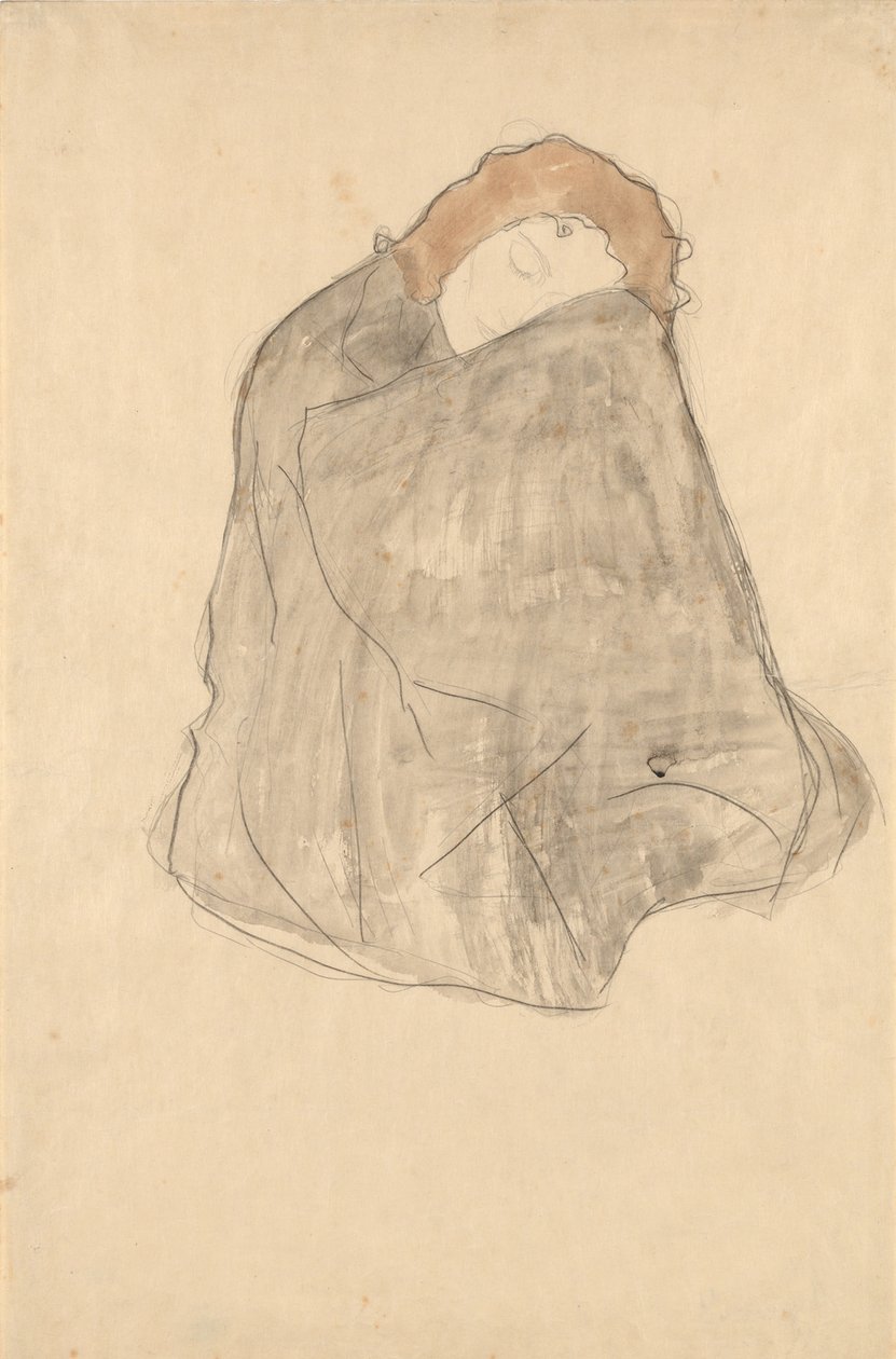 Siddende kvinde, 1908-1909 af Gustav Klimt