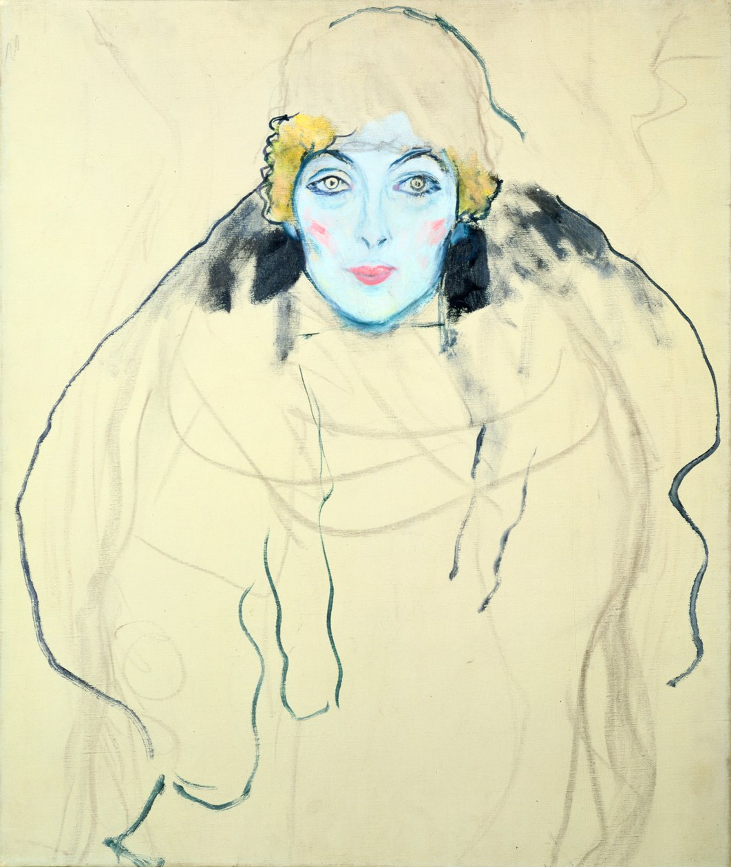 Kvindehoved Kvindehoved, 1917 af Gustav Klimt