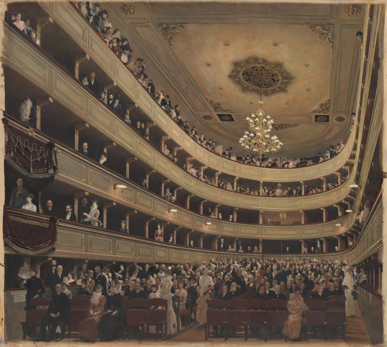 Tilskuerrummet i det gamle Burgtheater af Gustav Klimt