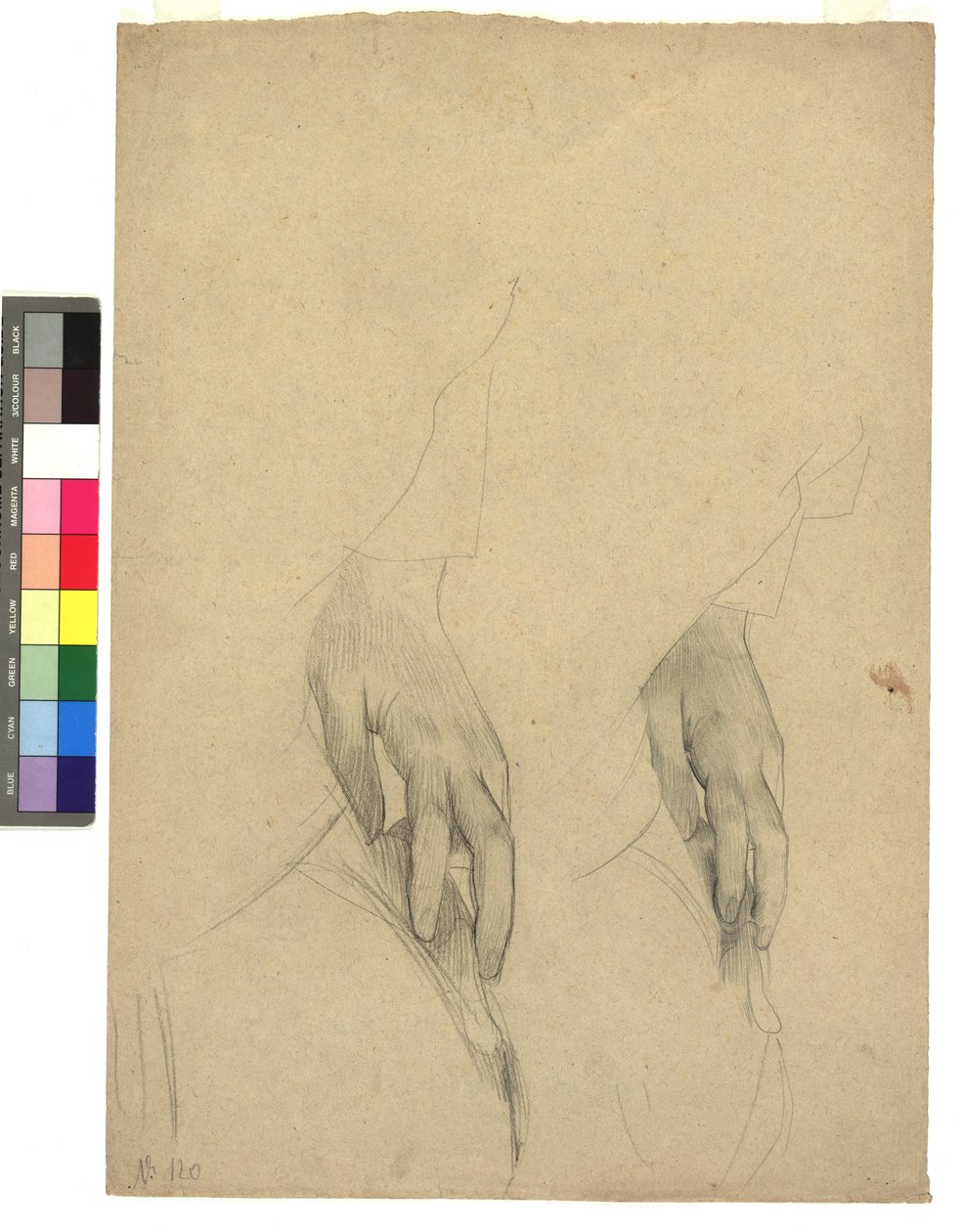 Zwei Handstudien, Finger ans Ohr gelegt af Gustav Klimt