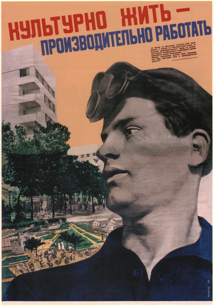 Kulturliv - arbejde med høj produktivitet, 1932 af Gustav Klutsis