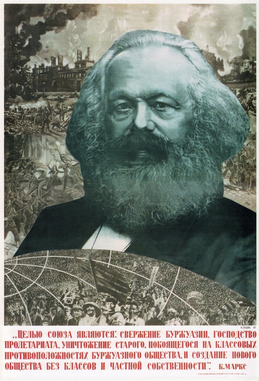 Unionens mål er at omstyrte... Karl Marx, 1933 af Gustav Klutsis