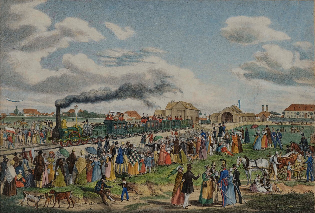 Åbning af München-Augsburg jernbane den 1. september 1839, 1839. af Gustav Kraus