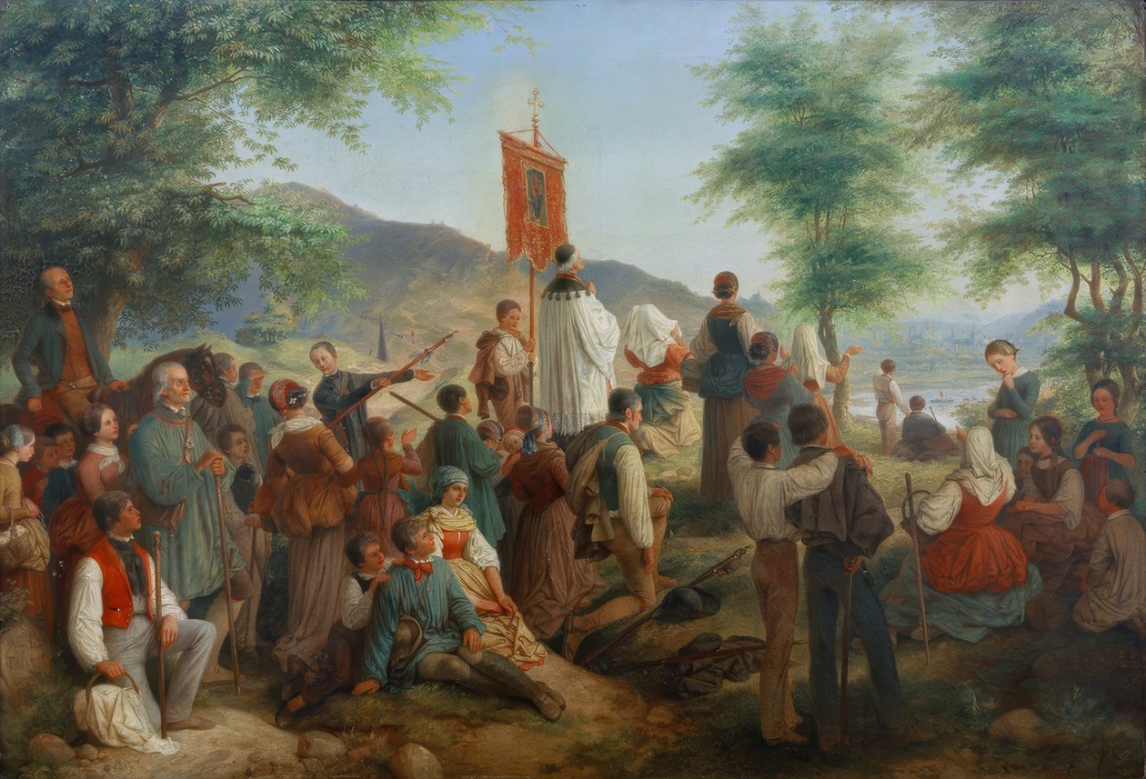 Pilgrimsfærd til den hellige klippe i Trier 1844 af Gustav Lasinsky