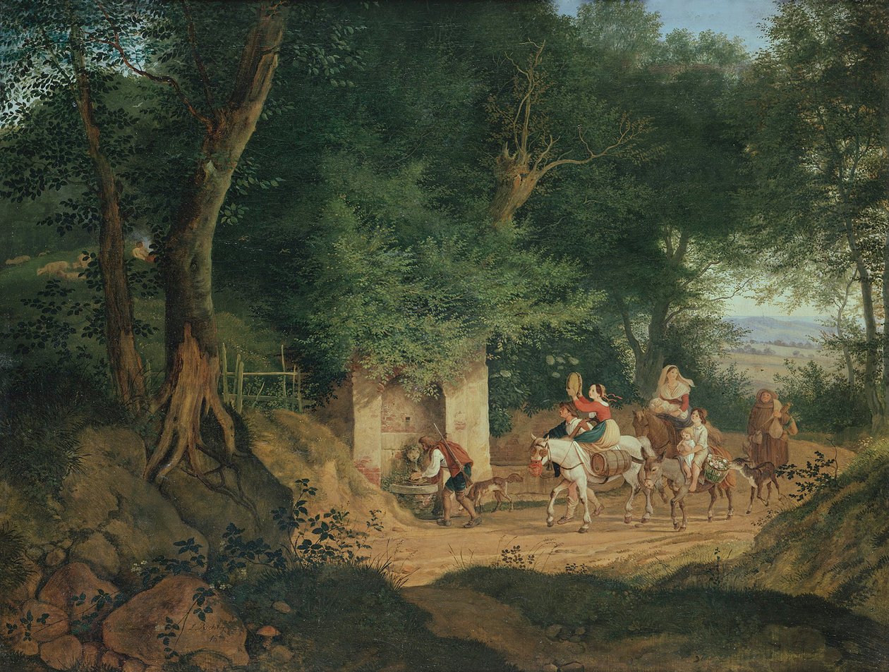 Brønden i skoven i Ariccia, 1831 af Gustav Karl Ludwig Richter