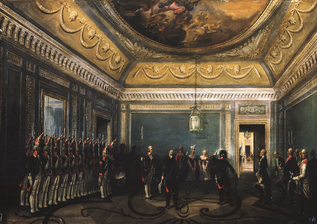 Skift af Preobrazhensky Regiment Guards i Gatchina Palace på Paul I