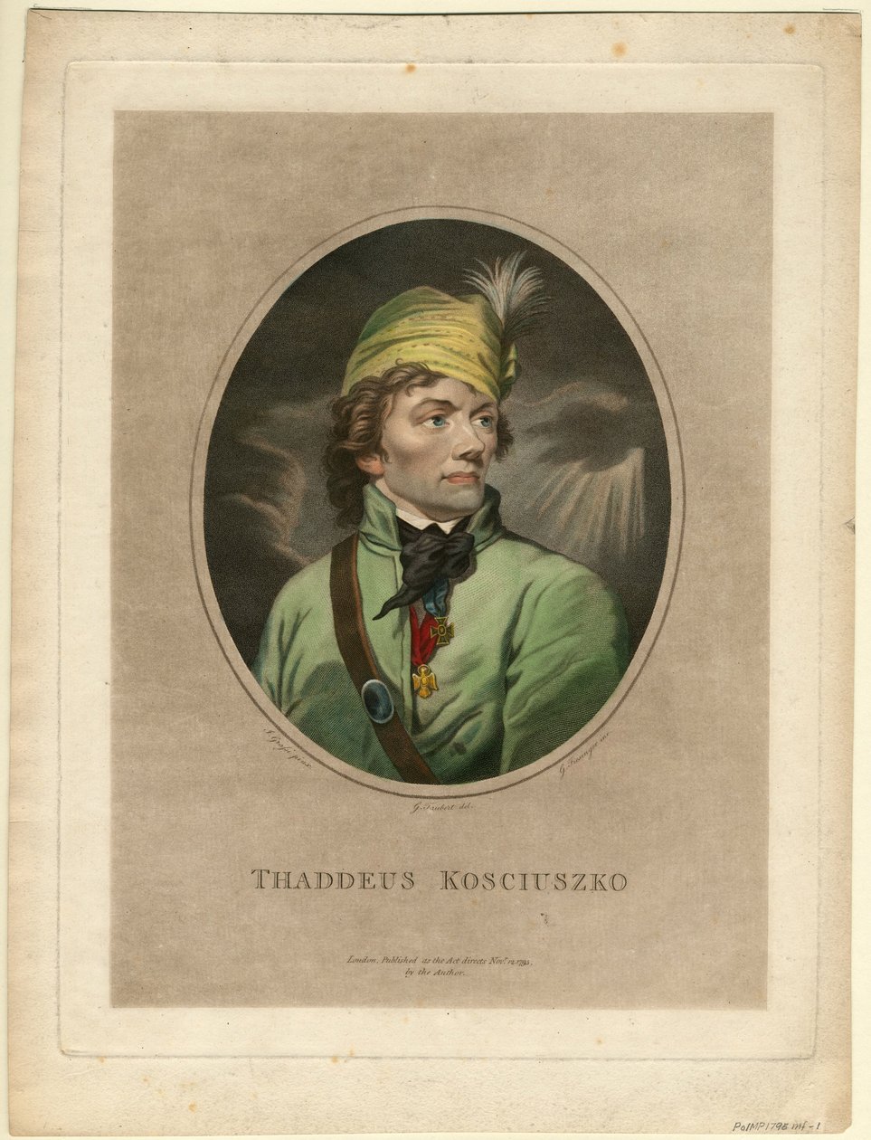 Portræt af Tadeusz Kosciuszko 1746-1817, 1795 af Gustav Taubert