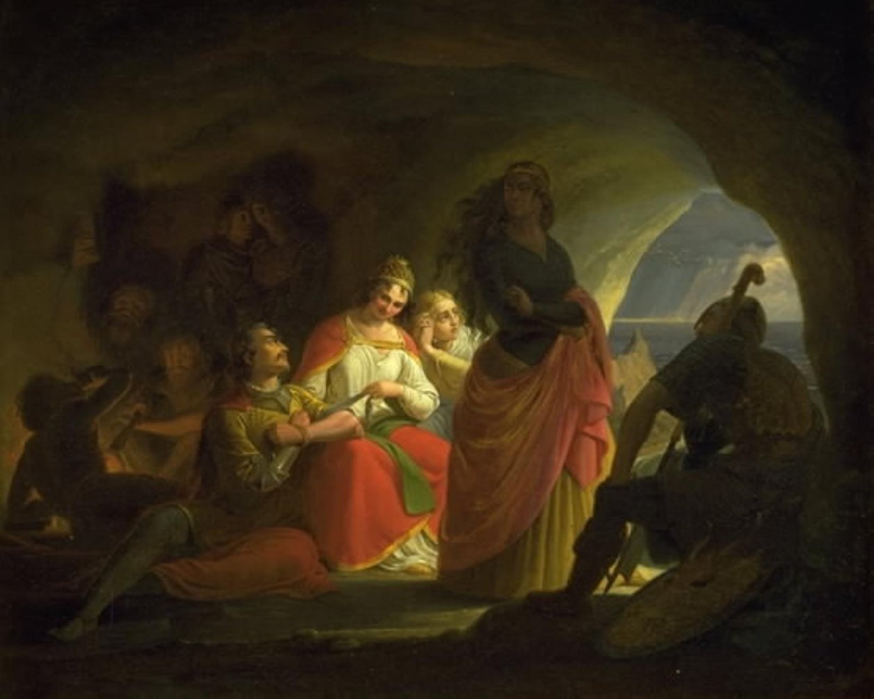 Prins Buris, Liden Kirsten, Skøn Hulfrid og Stolt Ingefrid fanget af Ulf Svartskæg af Gustav Theodor Wegener